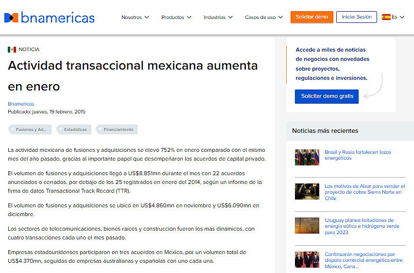 Actividad transaccional mexicana aumenta en enero